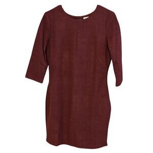 Lavand Burgundy Open Back Mini Dress Large Textured Knit Party Dress